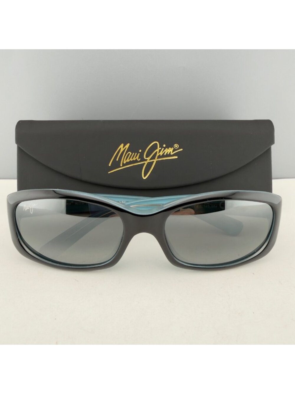 Maui Jim MJ 219-03 Sunglasses Punchbowl Wrap Black Blue 54-17-135 Unisex